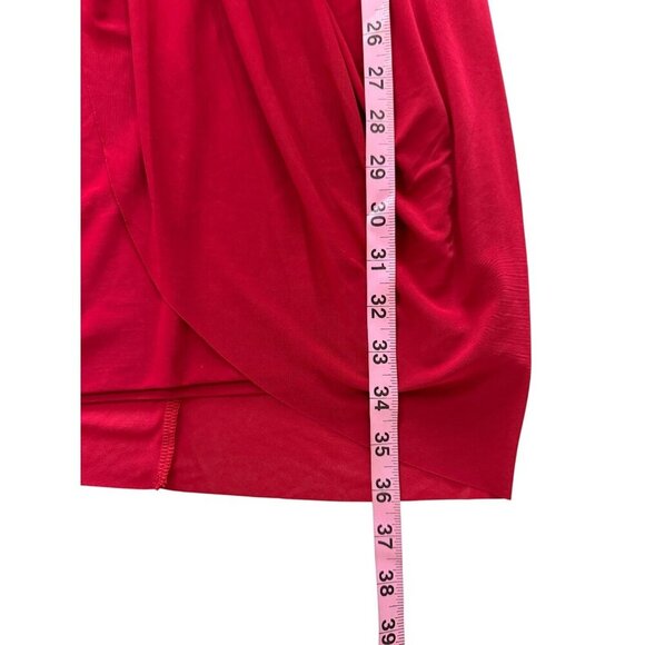 NWT Misa Los Angeles Leza Jersey Red Sleeveless Dress V-Neck Twisted Waist Mini - Picture 10 of 11